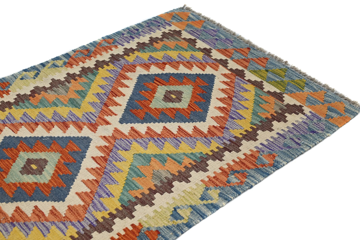 Kilim Afghan Rug – Terracotta Emblem