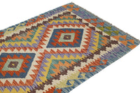 Hand-woven Afghan Kilim Rug, 84 x 122 cm