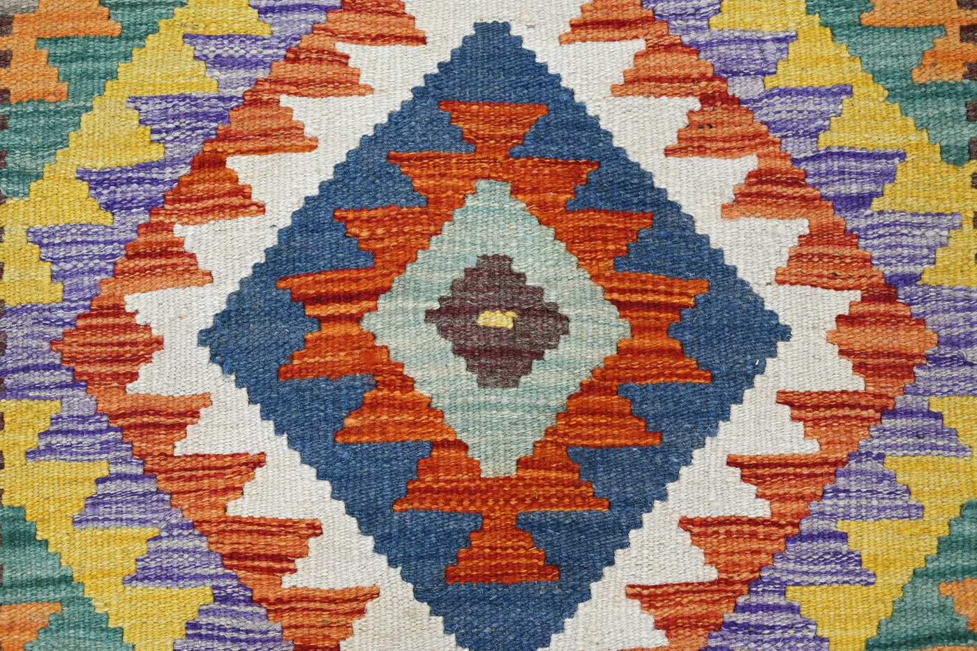 Kilim Afghan Rug – Terracotta Emblem