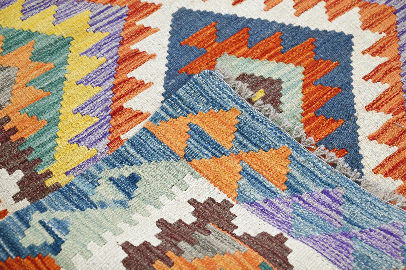 Kilim Afghan Rug – Terracotta Emblem
