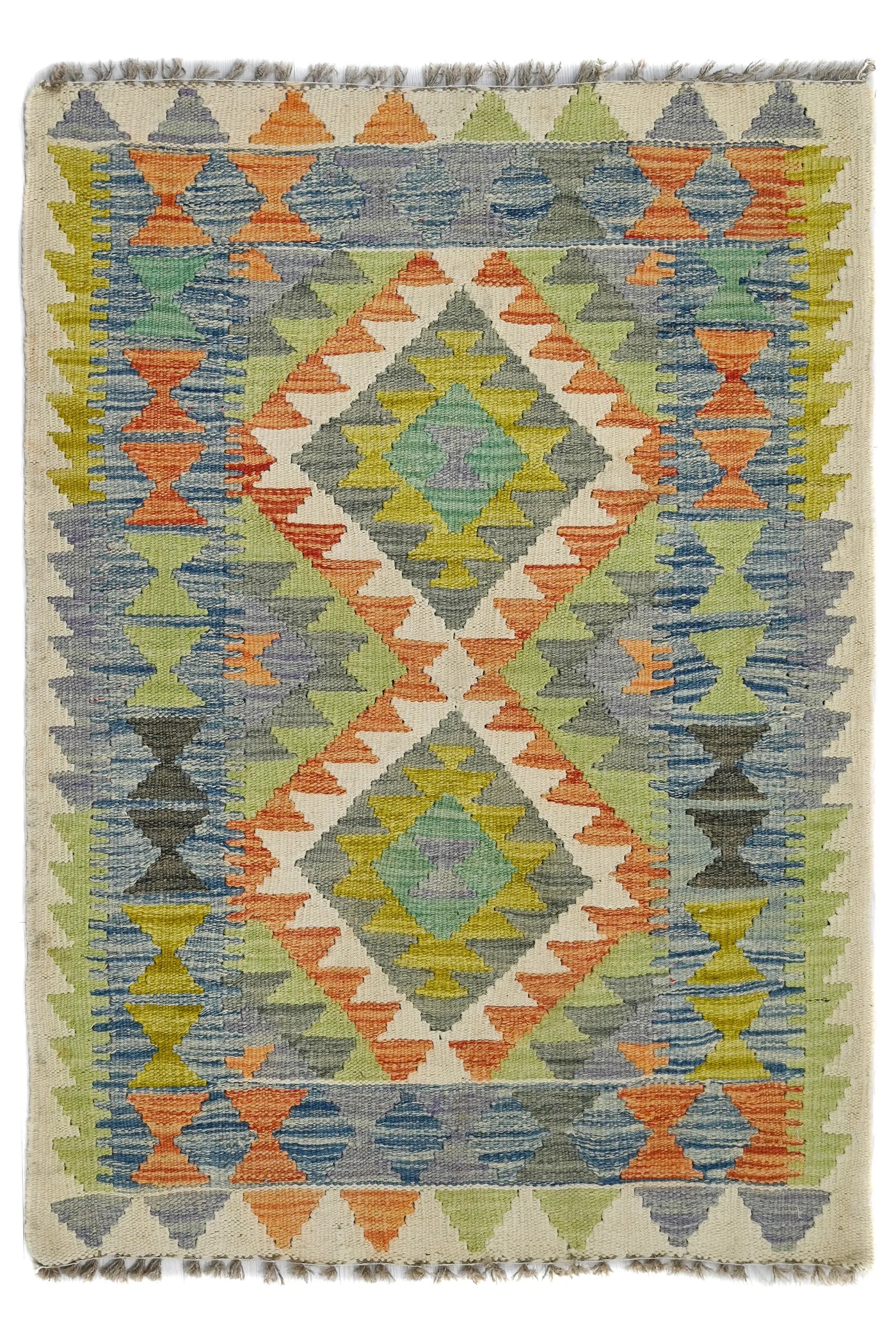 Kilim Afghan Rug – Coral Diamond