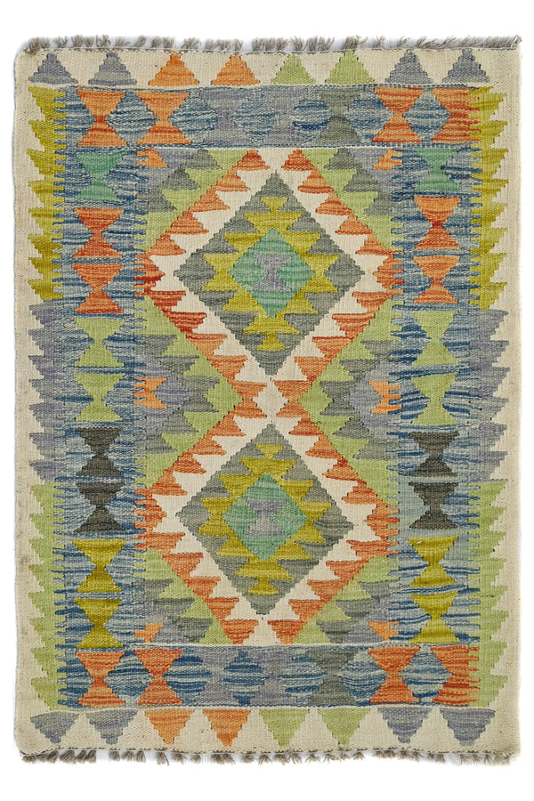 Hand-woven Afghan Kilim Rug, 84 x 120 cm