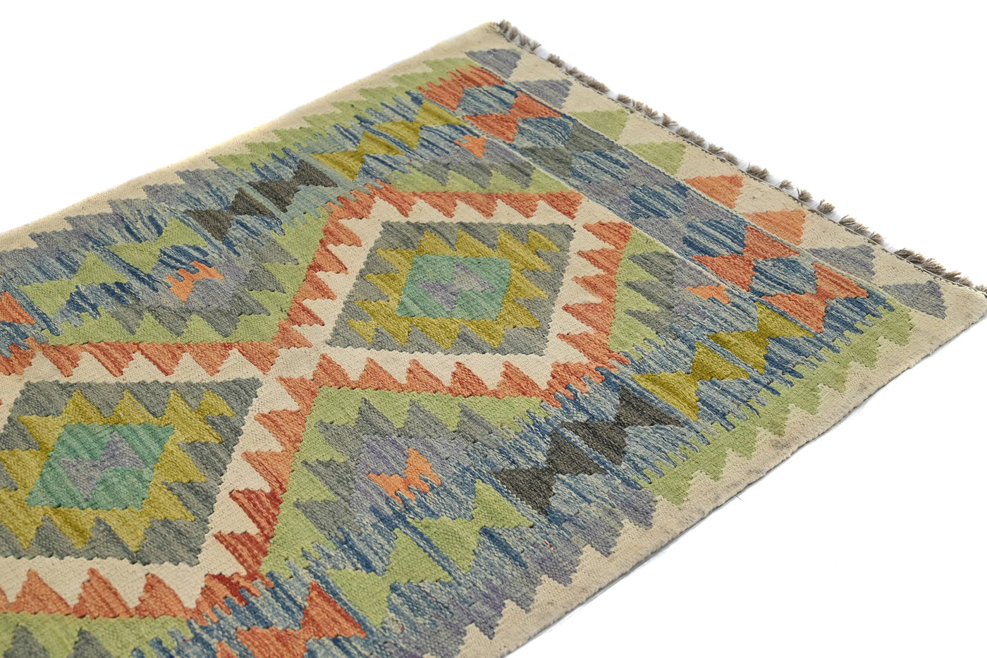 Kilim Afghan Rug – Coral Diamond