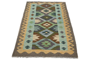 Hand-woven Afghan Kilim Rug, 76 x 130 cm
