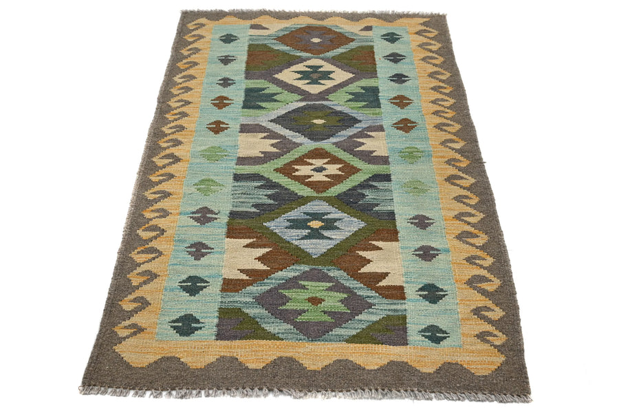 Hand-woven Afghan Kilim Rug, 76 x 130 cm