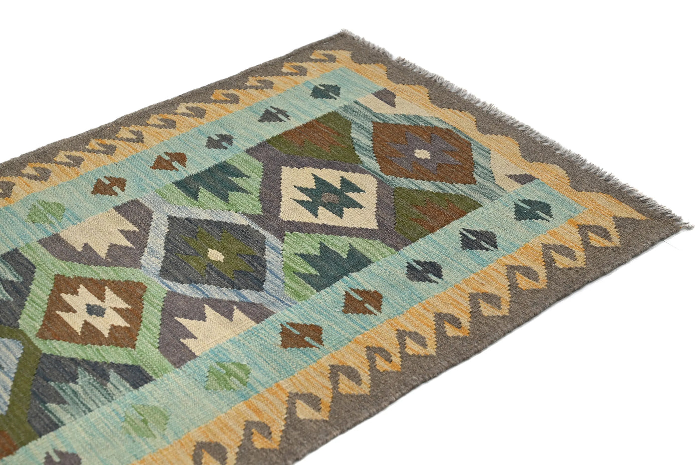 Kilim Afghan Rug – Ocean Diamond