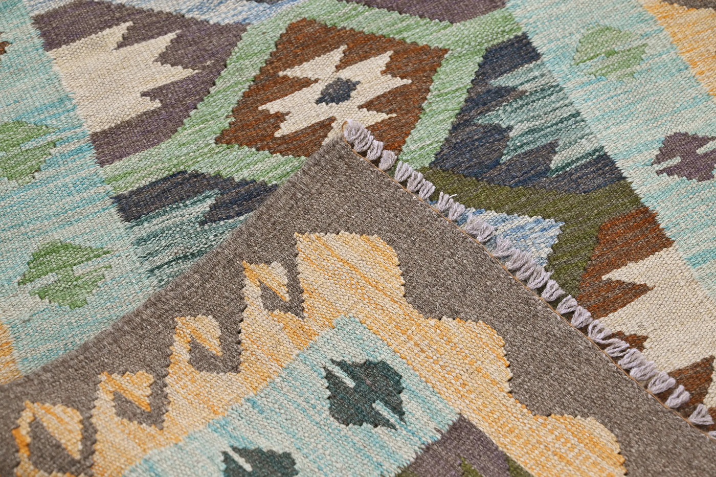 Kilim Afghan Rug – Ocean Diamond