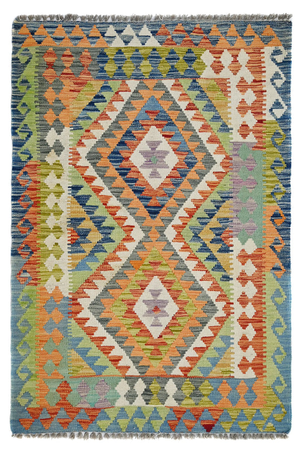 Hand-woven Afghan Kilim Rug, 102 x 154 cm