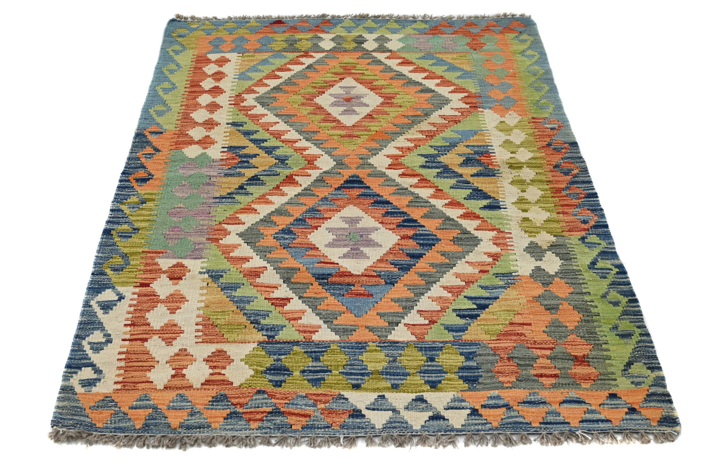 Hand-woven Afghan Kilim Rug, 102 x 154 cm