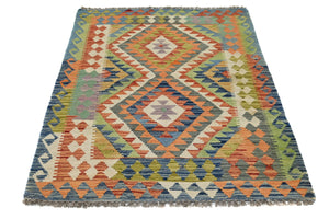 Hand-woven Afghan Kilim Rug, 102 x 154 cm