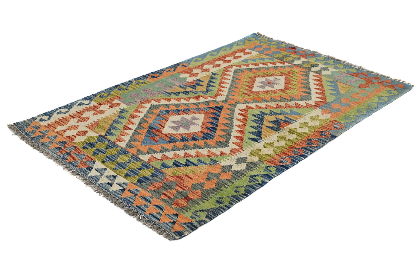 Hand-woven Afghan Kilim Rug, 102 x 154 cm