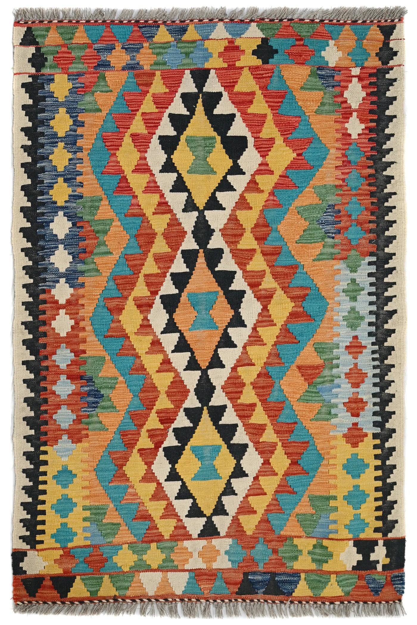 Hand-woven Afghan Kilim Rug, 96 x 148 cm