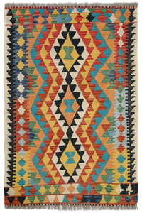 Hand-woven Afghan Kilim Rug, 96 x 148 cm