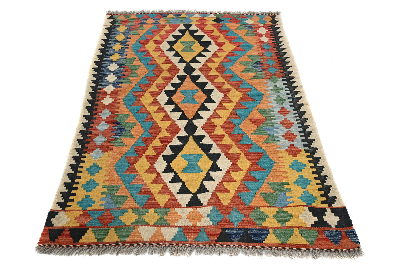Hand-woven Afghan Kilim Rug, 96 x 148 cm