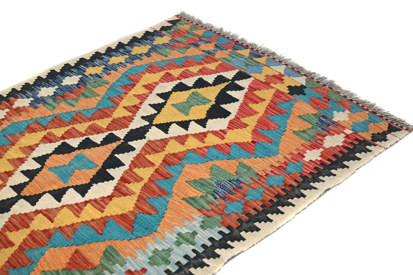 Hand-woven Afghan Kilim Rug, 96 x 148 cm