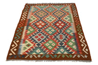 Hand-woven Afghan Kilim Rug, 104 x 138 cm