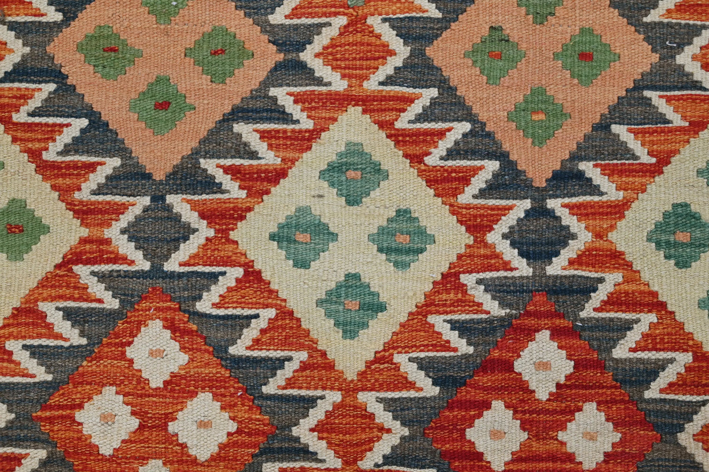 Kilim Afghan Rug – Sapphire Geometry