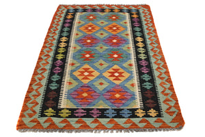 Hand-woven Afghan Kilim Rug, 103 x 155 cm
