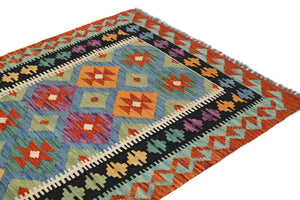 Hand-woven Afghan Kilim Rug, 103 x 155 cm