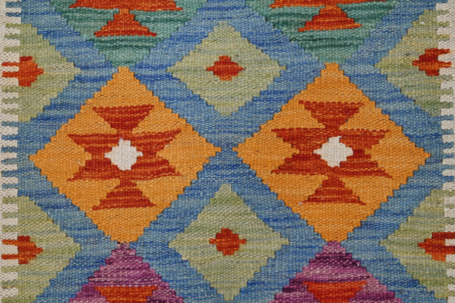 Hand-woven Afghan Kilim Rug, 103 x 155 cm