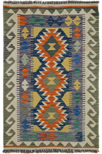 Hand-woven Afghan Kilim Rug, 81 x 127 cm
