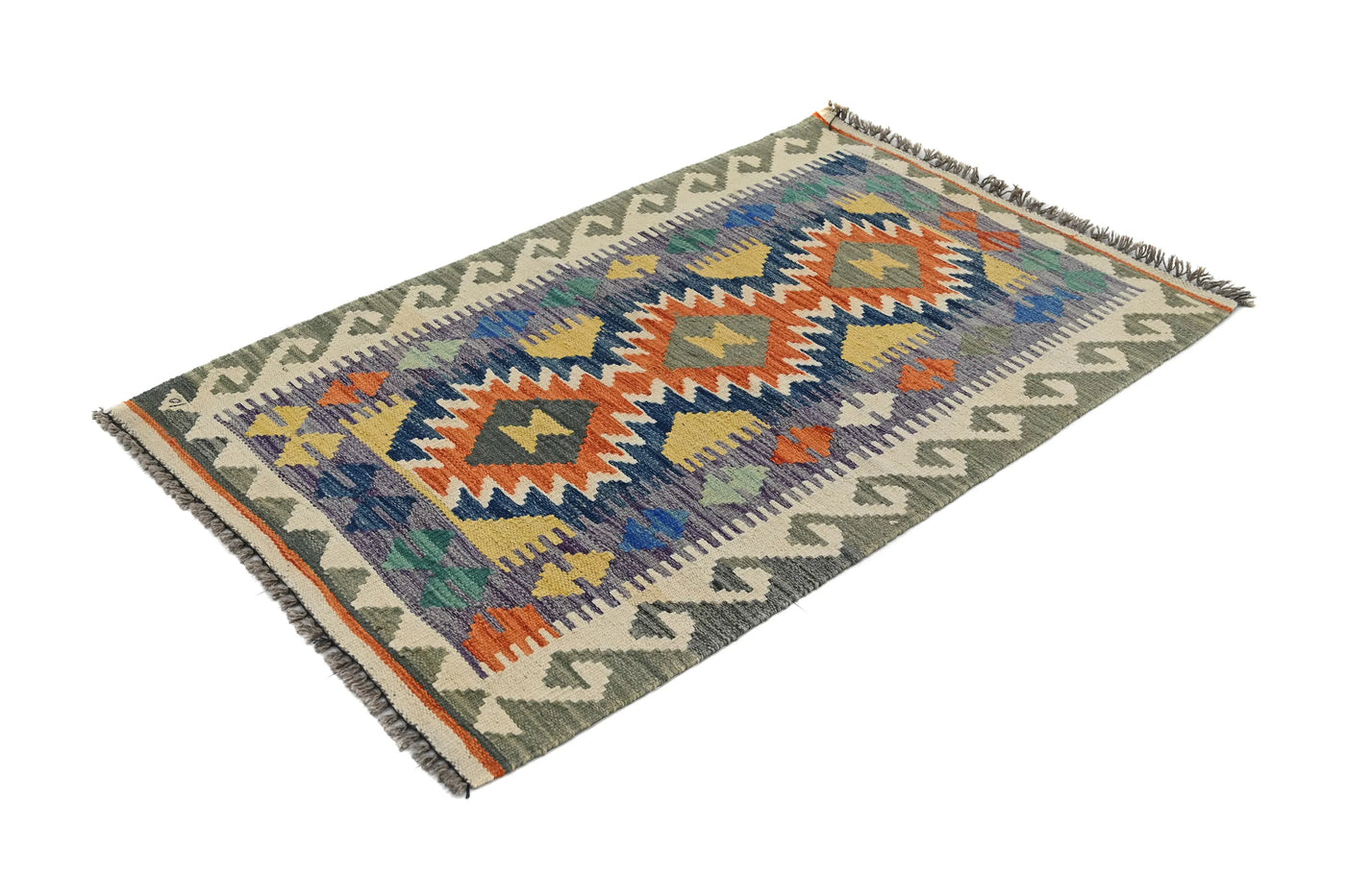 Kilim Afghan Rug – Pebble Geometry