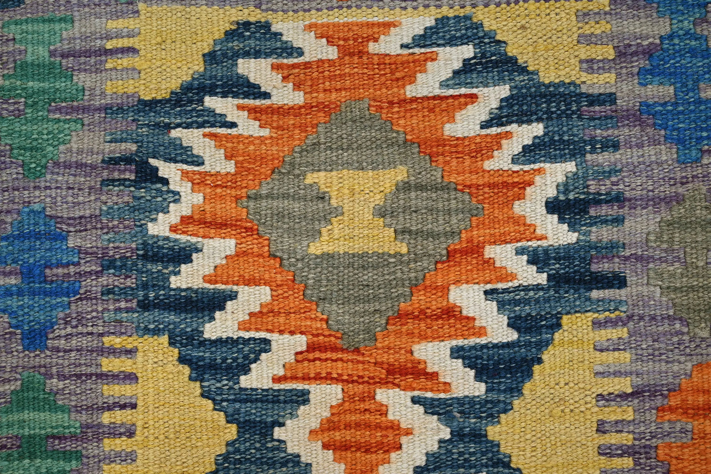 Kilim Afghan Rug – Pebble Geometry