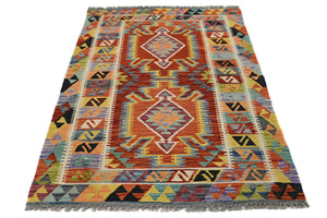 Hand-woven Afghan Kilim Rug, 102 x 150 cm