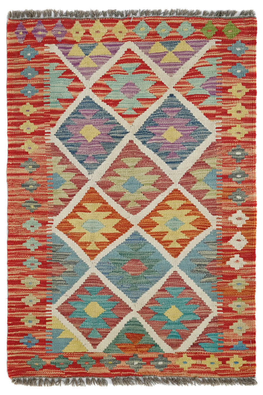Hand-woven Afghan Kilim Rug, 80 x 120 cm