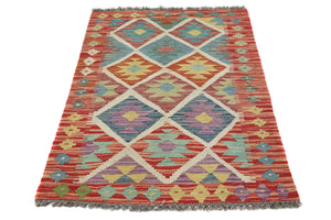 Hand-woven Afghan Kilim Rug, 80 x 120 cm
