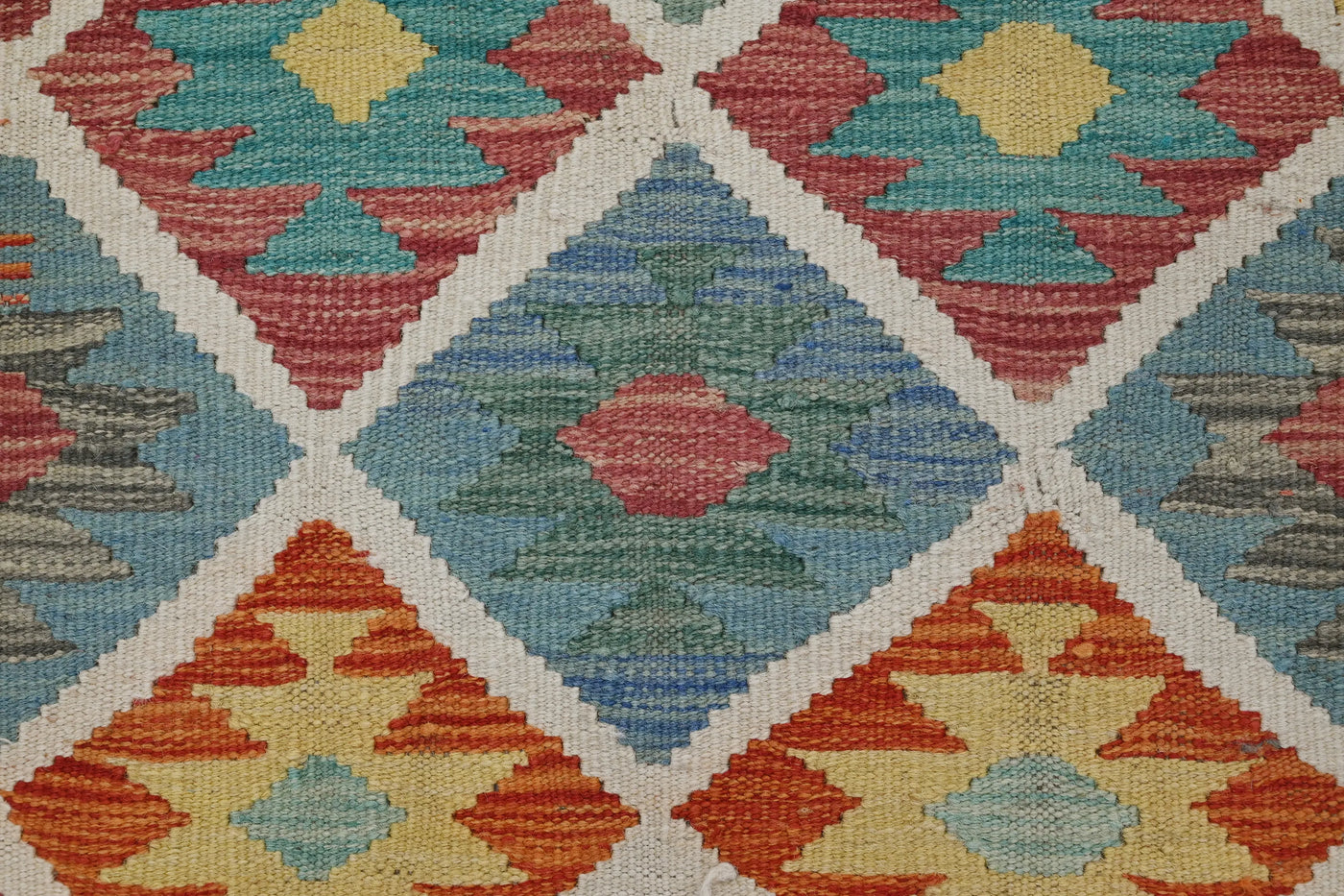 Kilim Afghan Rug – Azure Keystone