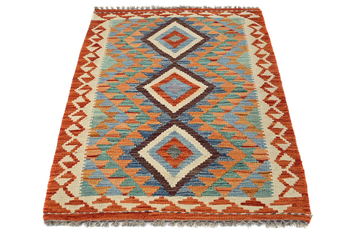 Kilim Afghan Rug – Ocean Medallion