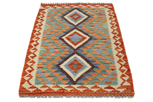 Hand-woven Afghan Kilim Rug, 78 x 122 cm