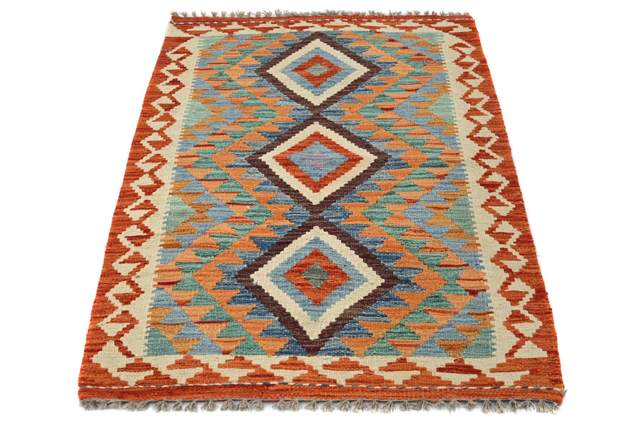 Hand-woven Afghan Kilim Rug, 78 x 122 cm
