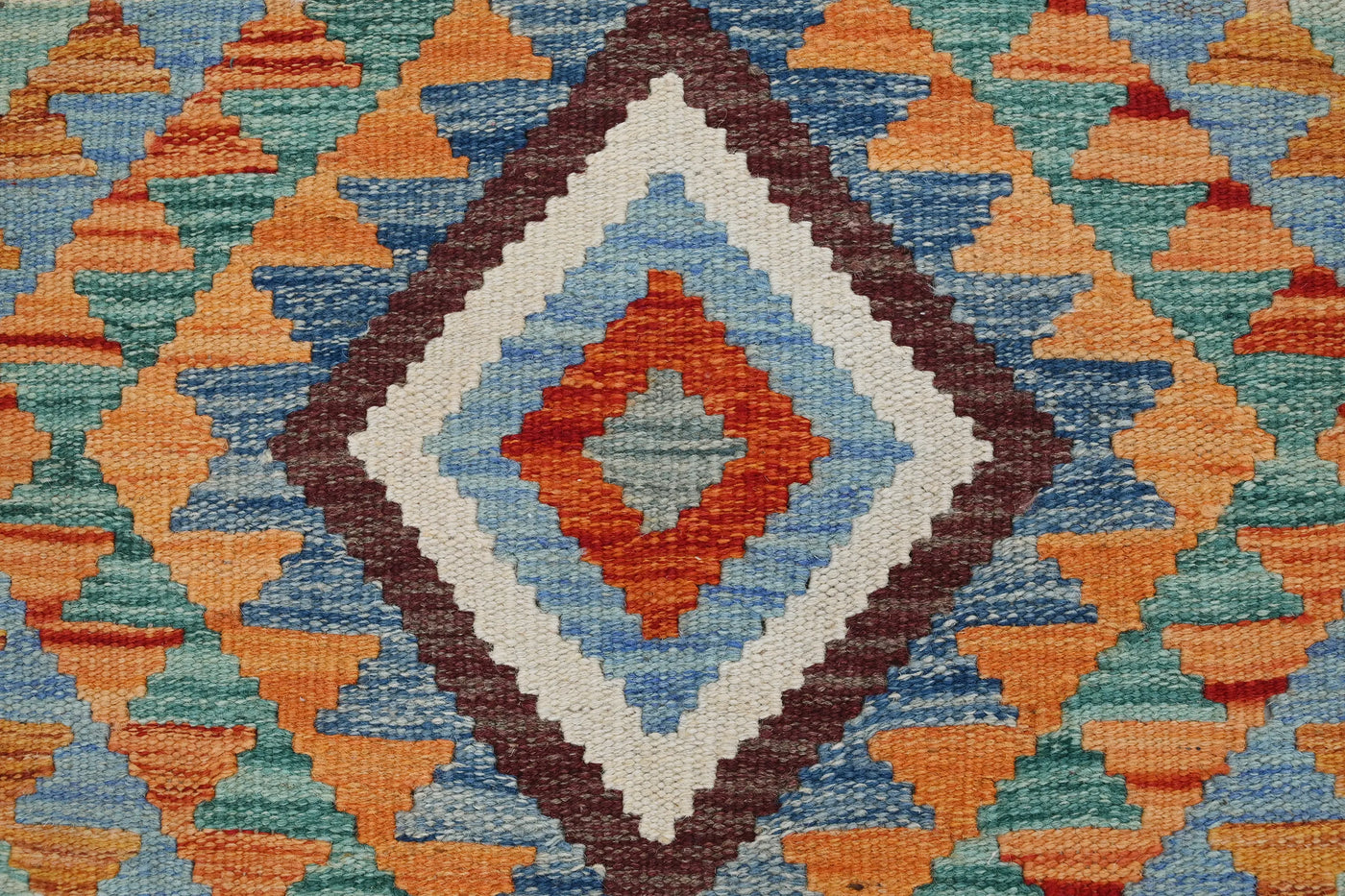 Kilim Afghan Rug – Ocean Medallion