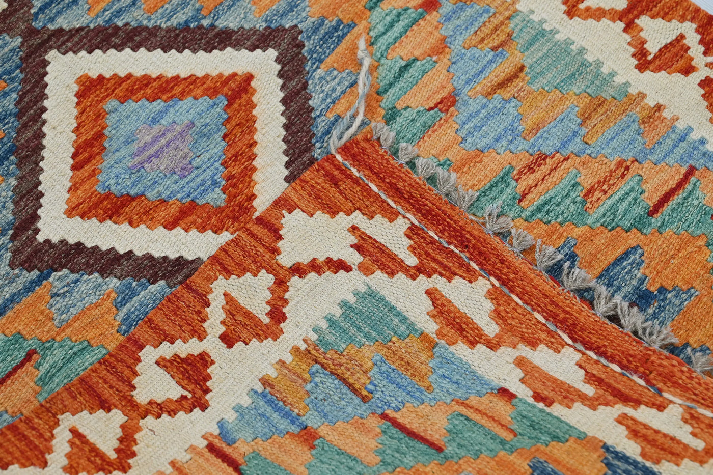 Kilim Afghan Rug – Ocean Medallion