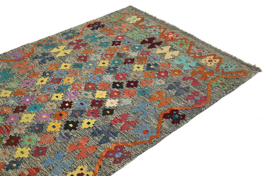 Hand-woven Afghan Kilim Rug, 100 x 150 cm