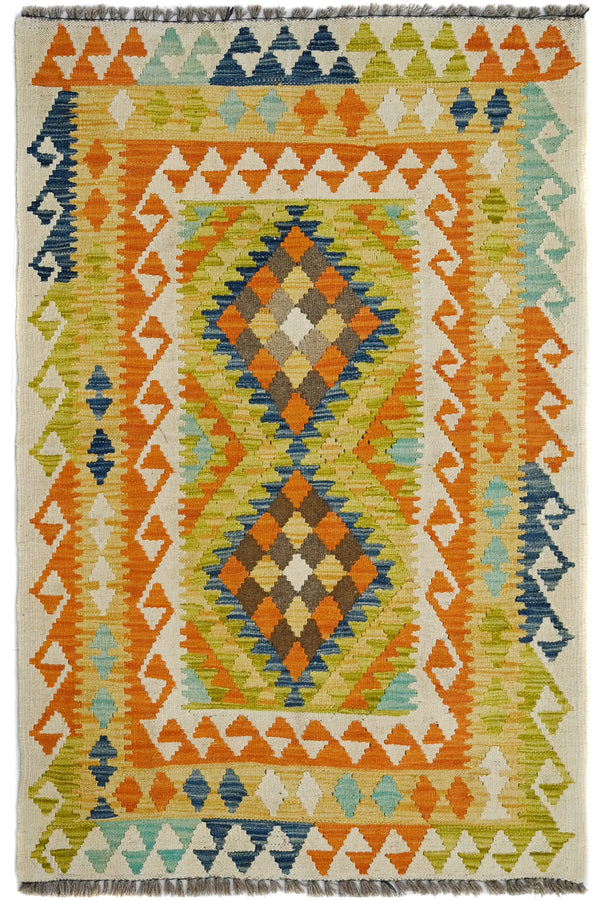 Hand-woven Afghan Kilim Rug, 97 x 150 cm