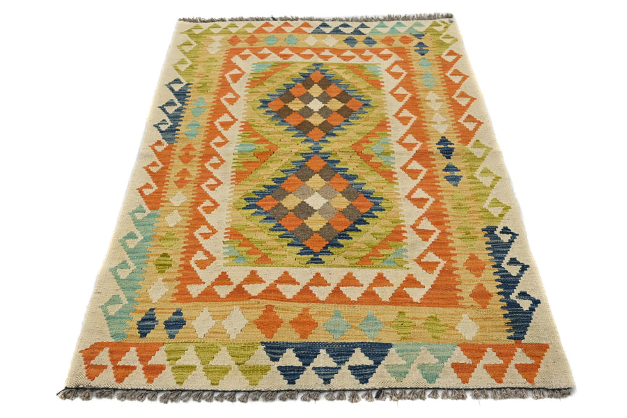 Hand-woven Afghan Kilim Rug, 97 x 150 cm