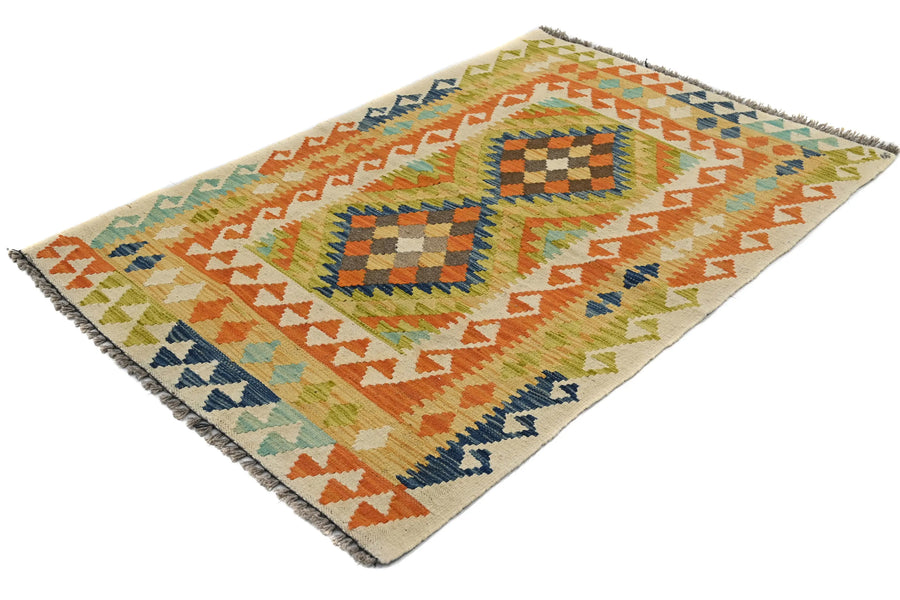 Hand-woven Afghan Kilim Rug, 97 x 150 cm