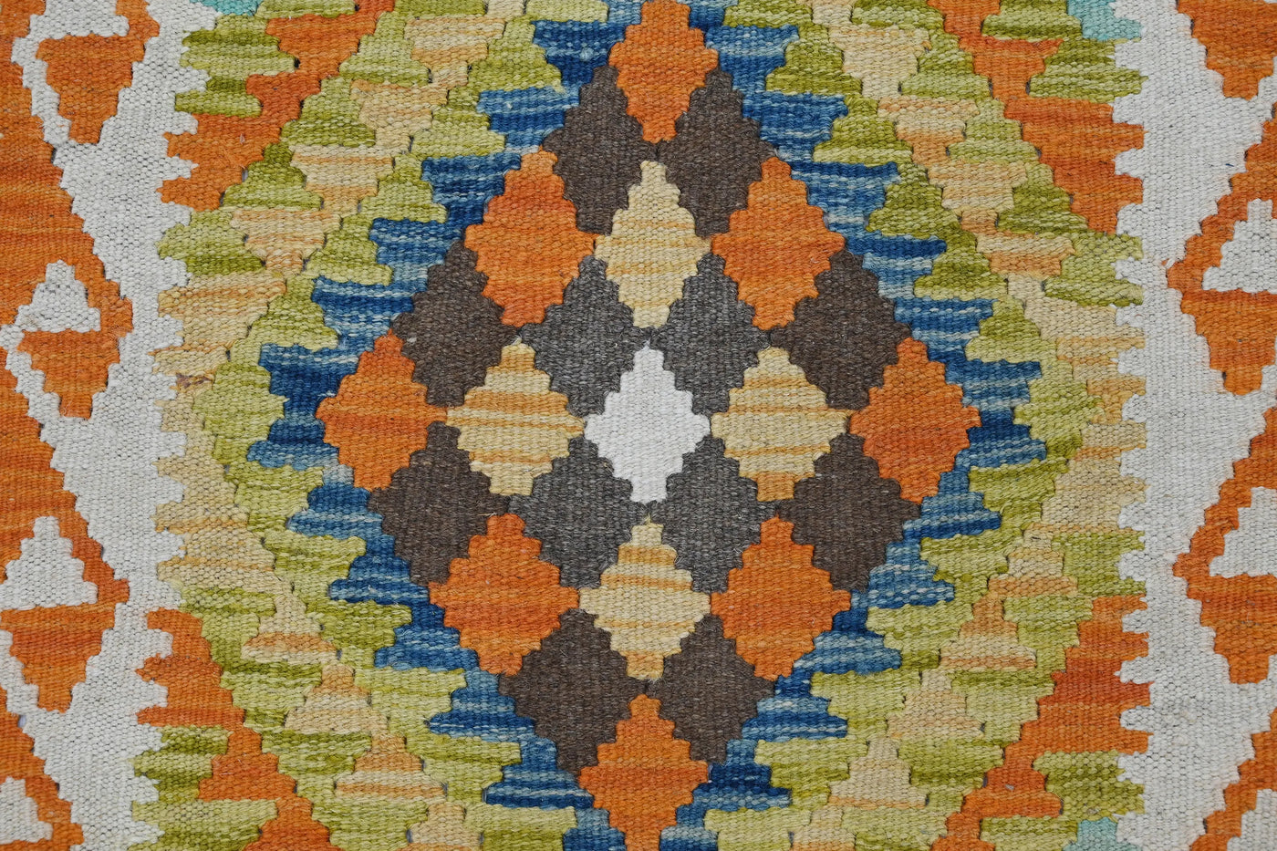 Kilim Afghan Rug – Sky Lattice
