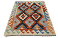 Hand-woven Afghan Kilim Rug, 100 x 143 cm