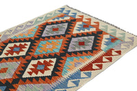 Hand-woven Afghan Kilim Rug, 100 x 143 cm