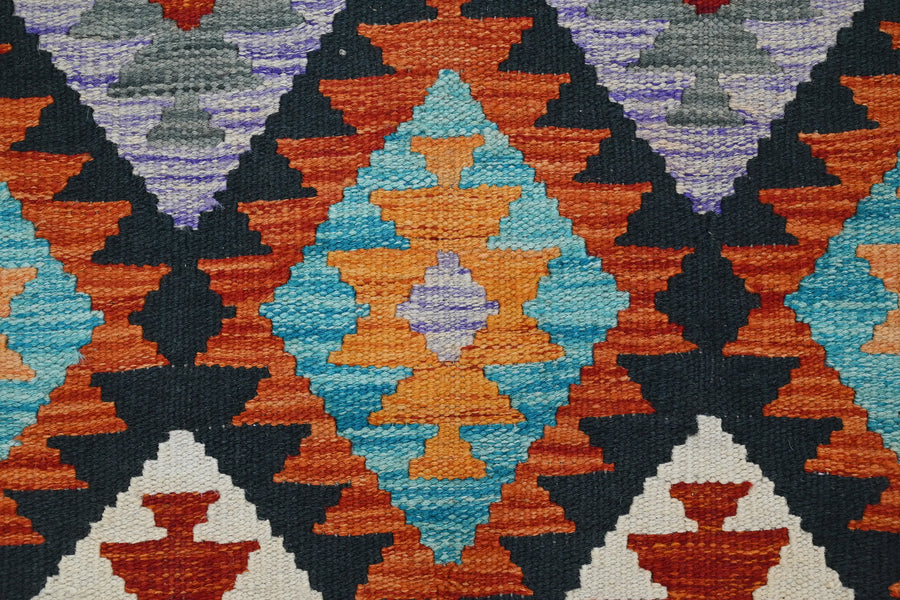 Hand-woven Afghan Kilim Rug, 100 x 143 cm