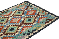 Hand-woven Afghan Kilim Rug, 105 x 143 cm