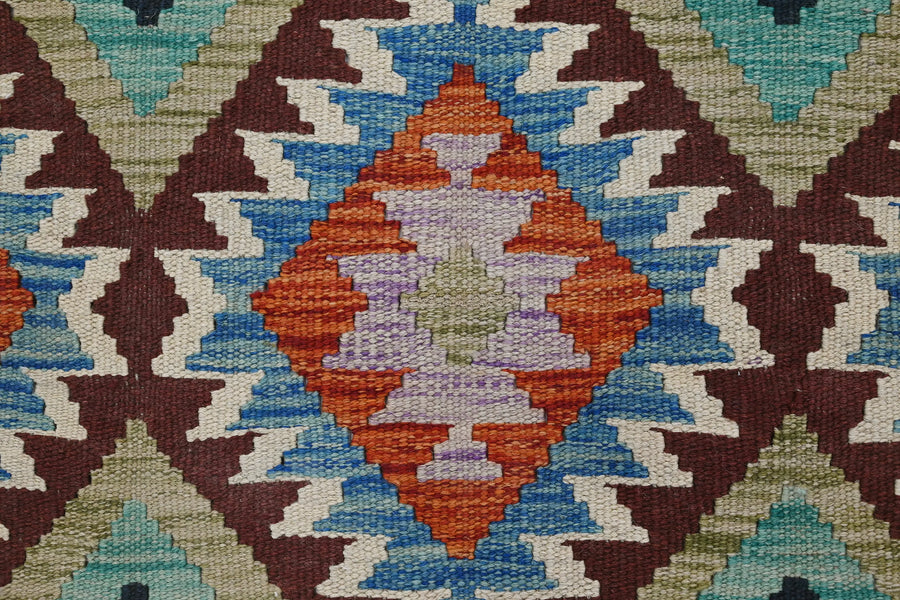 Hand-woven Afghan Kilim Rug, 105 x 143 cm