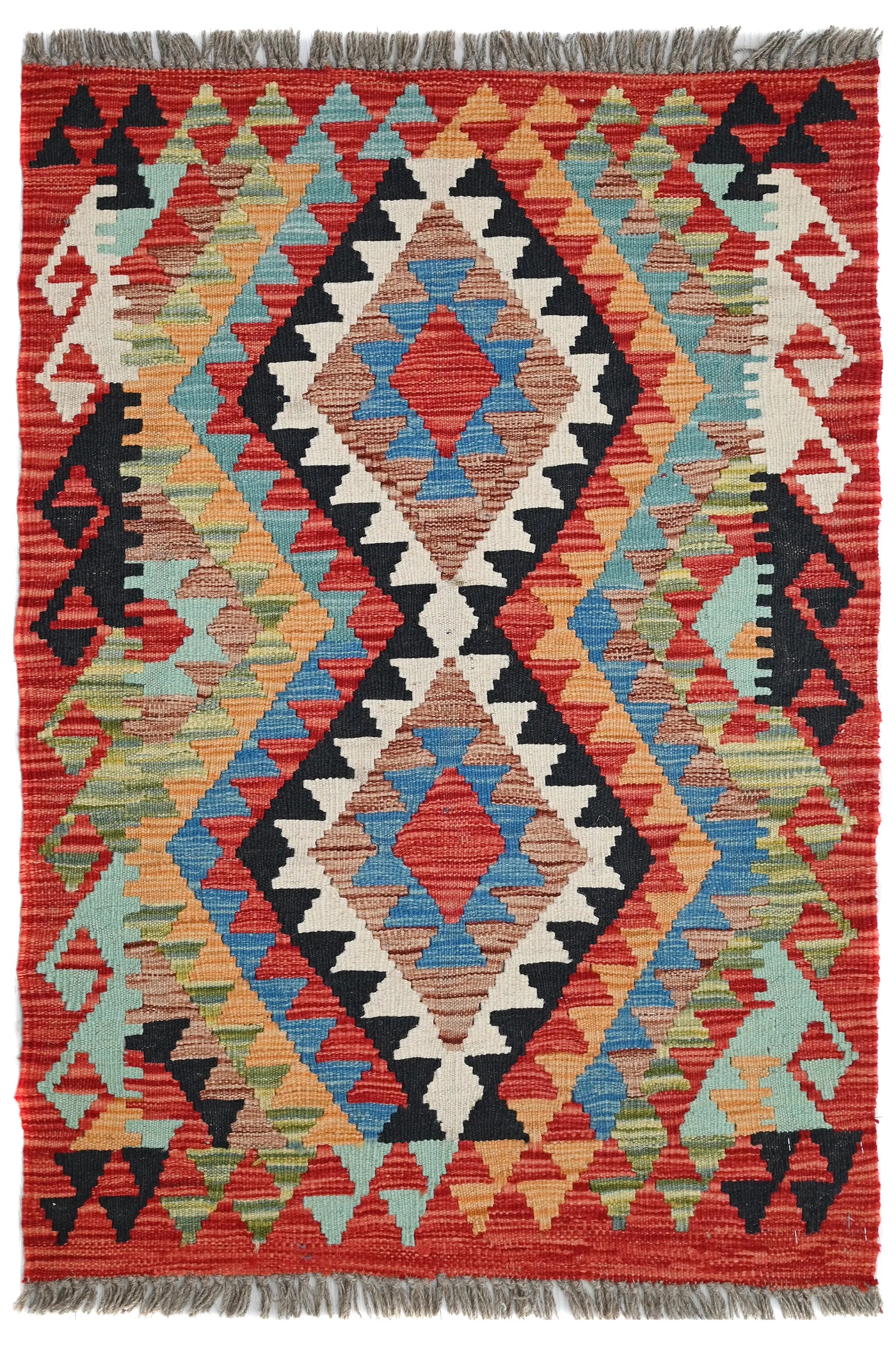 Kilim Afghan Rug – Sangria Matrix