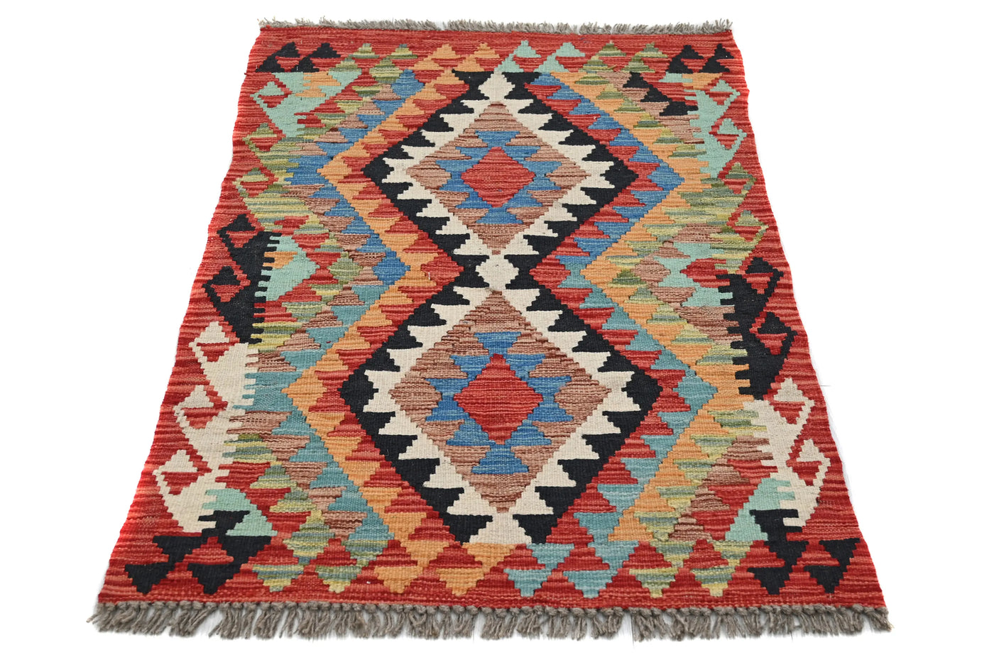 Kilim Afghan Rug – Sangria Matrix