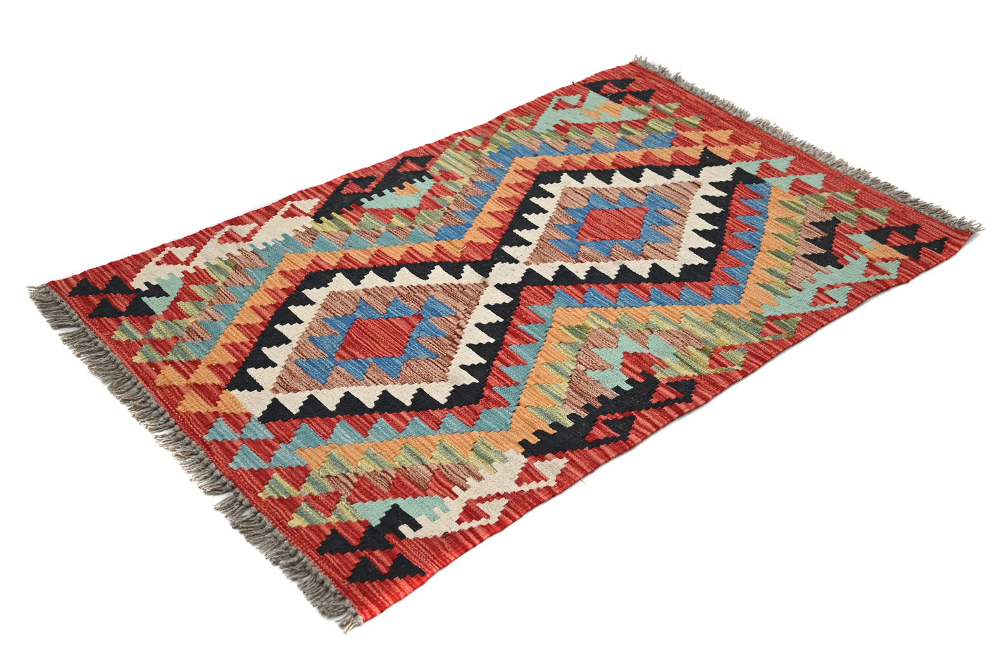 Kilim Afghan Rug – Sangria Matrix