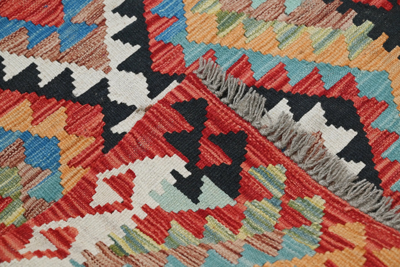 Kilim Afghan Rug – Sangria Matrix